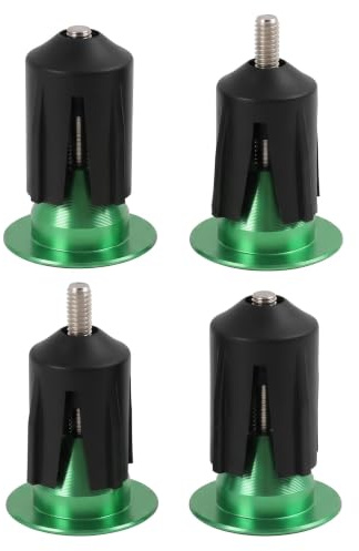 4 Bouchons Guidon Vélo en Alliage Aluminium pour VTT et Route, 18-23,5 mm | Alliage en aluminium et plastique, 21g par paire. Bouchons de guidon 18-23,5mm verts limitant les risques lors des chutes.