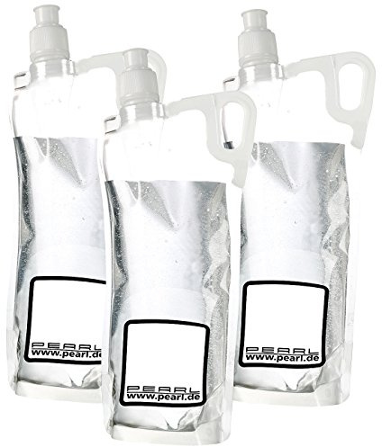 PEARL Faltflasche: 3er-Pack Faltbare Trinkflasche für Sport & Freizeit, 2 Liter (Falttrinkflasche, Faltflasche Festival, Hund)