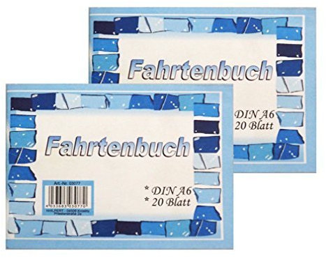 2 x Fahrtenbuch A6, Fahrtenheft, Fahrtbericht, Fahrtbeleg, Wegenachweis