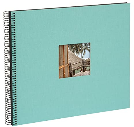 goldbuch Bella Vista 25907 Album Photo à Spirales avec découpe de fenêtre pour Votre Propre Image 34 x 30 cm 40 Pages Noires Aqua