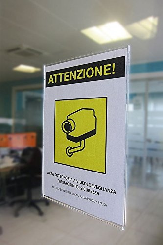 Tasca Porta Poster Trasparente Adesiva da Vetro A4