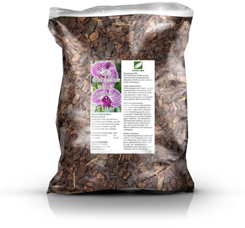 Orchideenerde MK Erde für Orchideen 5 Ltr. Premium Profi Linie Substrat Phalaenopsis, Cattleya, Dendrobium, Paphiopedilum, Cymbidium etc. (Mittlere Körnung, 5 Liter)