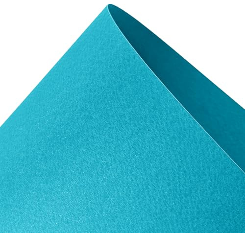 Netuno 10x Künstlerkarton Türkis DIN A4 21x29,7 cm einseitig strukturiert | 220g Prisma Turchese · matter Strukturkarton für Scrapbooking, Kartengestaltung, Dekoration & Basteln