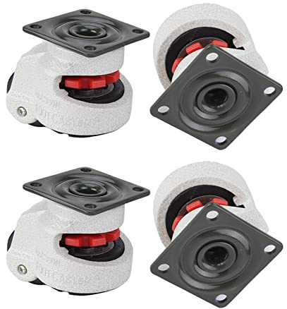 FTVOGUE Schwenkräder 4Stück 1.5Retractable Leveling Caster Industriemaschine Schwenkrolle 330lbs Kapazität