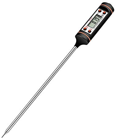 amropi Lunga Digitale Termometro Cucina con 5S Lettura Istantanea, Schermo LCD, Anti-Corrosione per Carne, Griglia, Latte e Acqua del Bagno