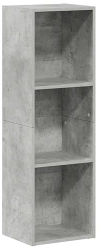 vidaXL Bücherregal TV Schrank Wandregal Standregal Aktenregal Raumteiler Fernsehtisch Lowboard Regal Fernsehschrank Betongrau 36x30x114cm Holzwerkstoff