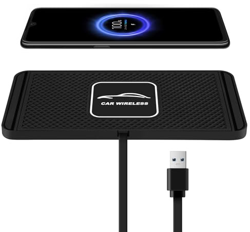 Dasing Magnetic Wireless Car Charger Pad, 5/7.5/10W C1 Car for Wireless Charger Pad Fast Charging Dock Station Non-Slip Fast Wireless Charging Pad