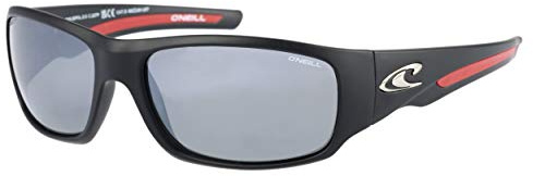 O'NEILL Zepol 2.0 Polarized Wrap Sunglasses for Men, 62 mm, UV400 Protection, Matte Black/Red