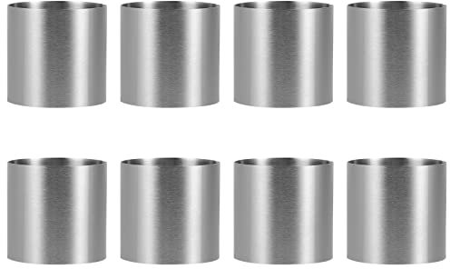 Yardwe Mini Cake Ring, 8Pcs Stainless Steel Cake Molds Cake Rings Mousse Mould Mousse Cheesecake Moulds Baking Mold Cooking for DIY Home Kitchen Chocolate