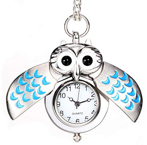 UKCOCO Eulen-taschenuhr Mit Cartoon-eulenflügel Quarzwerk Analog Anhänger Für Alltag Einkaufen Partys Geschenk