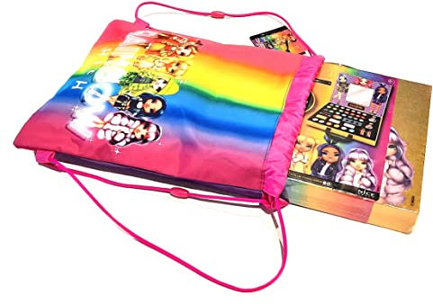 Rainbow High Make-up-Koffer für Gesicht und Nägel mit Tasche für Make-up, Geschenkidee + Gratis Schlüsselanhänger mit Pailletten und farbigem Stift