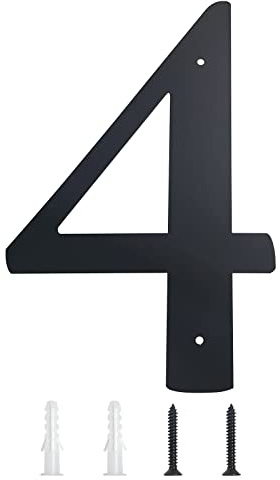 28 cm XXL Hausnummern, Moderne Extra Große Hausnummer, moderne Adressnummern in elegantem Schwarz, massives Metall für Hausschild, Türschild, Haus, Tor, Gebäude, Geschäft, Briefkasten (4)