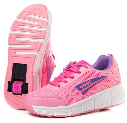 WOHS Turnschuhe mit automatisch einziehbaren Rollen. Rosa/violett. Größe 36