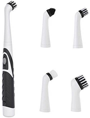 EdirFtra 4 in 1 Household Electric Cleaning Brush, Cordless Cleaning Gadget, Battery Operated Cleaning Brush Set for Bathroom, Showers, Grout Lines, Household Tub Tile Floor Wall Kitchen,A