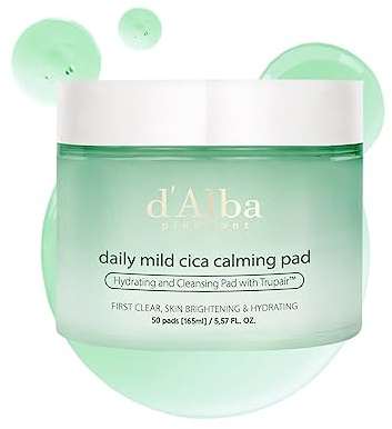 d'alba Piedmont Daily Mild Cica Calming Pad, Beruhigende und beruhigende Pads, sanftes Peeling