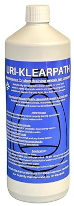 URI-KLEARPATH - PROFESSIONAL GRADE GENTS URINAL SERVICING/MAINTENANCE TREATMENT- PIPE MAINTAINER & OPENER - 1 Litre - KEEPS URINALS FLOWING QUICKLY!! MONTHLY TREATMENT