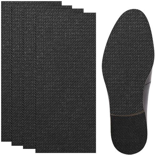 XINSUO® 25 cm halkfria sulor, 4 st. halkfria gummisulor, hälskydd för skor, halkfria klistermärken för skor, reducerat sulslitage för damer och herrar (svart)