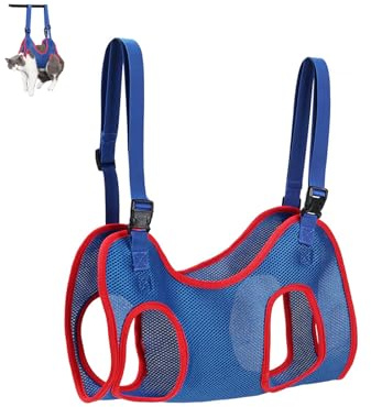 Hamac de toilettage BWLEANSY pour chats - Hamac pour chiens et chats - Harnais de coupe des ongles pour animaux de compagnie - Taille M - Couleur Bleu