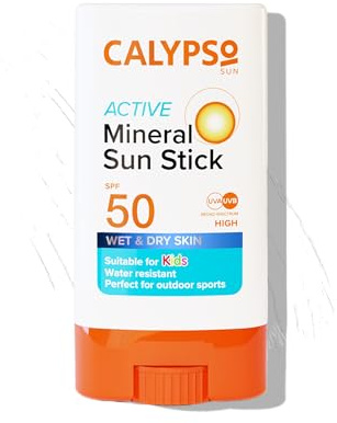 Calypso Mineral Sun Stick, SPF50 Sun Protection with Zinc Oxide, 15g