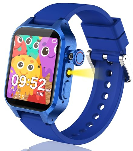 Ruopoem Montre Connectée Enfant 32 Jeux, Montre Enfant Garcon Fille HD Caméra Musique Vidéo Podomètre Livre Audio Réveil, Montre Intelligente EnfantCadeaux Anniversaire pour Filles et Garçons