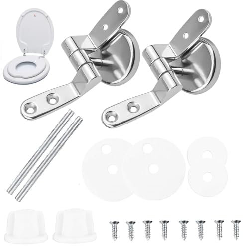 BRITECO Toilet Seat Fittings Toilet Seat Replacement Hinges | Toilet Seat Hinges | Universal Fit Toilet Seat Fixing Kit | for Bathroom