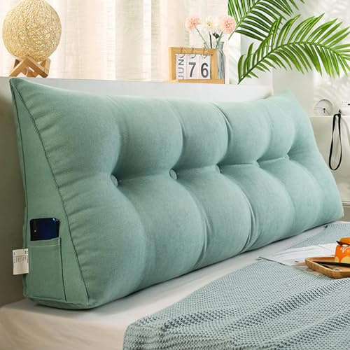 ZF YLYH Rückenkissen Abnehmbar Dreieckiges Lendenkissen für Bett Sofa | Bücherkissen Rückenlehne Kissen Rückenpolster mit Tasche Ergonomischer Dreieckskissen Keilkissen Waschbarer Kissenbezug