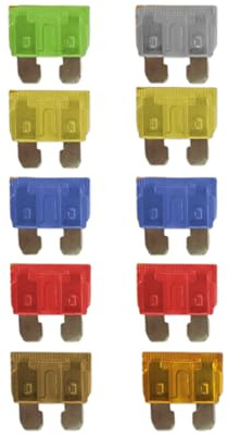Tek Automotive Standard Blade Fuse Replacement Pack – 10 Assorted Colour Coded Fuses 5A–30A