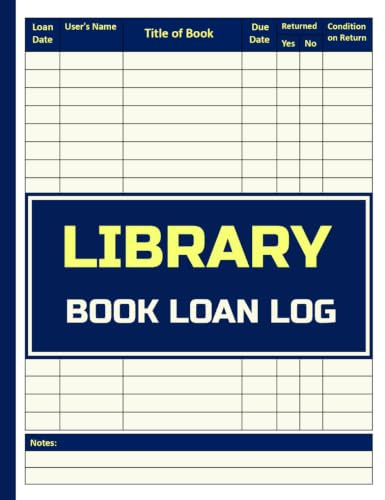 Library Book Loan Log Book: Library Check Out Sheet | Library Sign Out Sheets | school librarian | school librarian needs | librarian back to school | Borrow Record Reminder