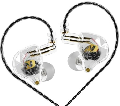 CCA ND NX2 in Ear Monitorm, HiFi IEM Earphones, Deep Bass Sound in Ear Headphones, Clear Sound Gaming Earbuds with Detachable Cable
