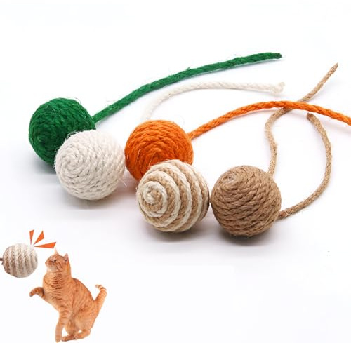 Regerly Bola de Gato, 5Pcs Gato Juguete Pelota de Golf de Práctica Bolas de Juguete para Entrenamiento en Interiores o Exteriores Perros y Gatos