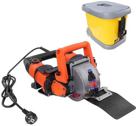 Mauernutfräse 5200W, Kabelfräse Wand mit 5 Sägeblättern und Wasserpumpe, Max.Nuttiefe & Breite 45×72 mm, 10500r/min Schlitzfräse für Zementblöcke, Granit, Keramikfliesen, Beton