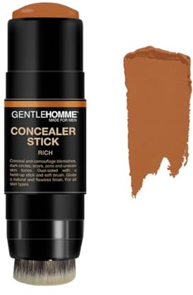 Gentlehomme - Concealer Stick - Concealer und Pinsel 2-in-1 für Männer - für Augenunreinheiten, Narben, Akne und ungleichmäßige Hauttöne, natürliches Finish, alle Hauttypen - Vega