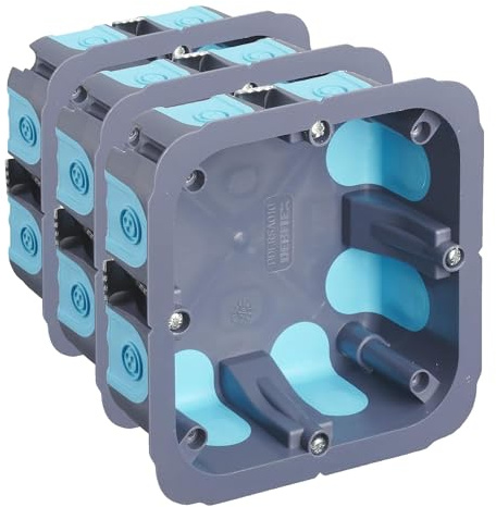 DEBFLEX Boite de dérivation électrique étanche ext. 100x100x40 + couvercle (Lot de 3) - Gris/Bleu/Blanc - Polypropylène - IP54, RE 2020