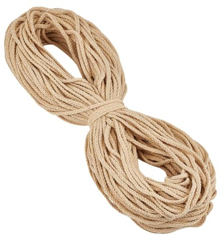 OLYCRAFT 85 m Hellbraun Makramee Kordel 2mm Geflochtene Baumwollkordel Natürliches Baumwoll Makramee Seil Geflochtene Makramee Kordel Baumwollkordel Zum Aufhängen An Der Wand Pflanzenaufhänger