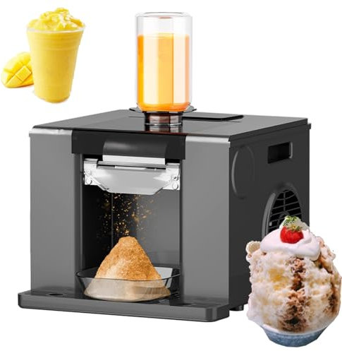 Macchina tritaghiaccio da 60 kg/24 ore per la casa, macchina tritaghiaccio elettrica per ghiaccio tritato con funzione di pulizia automatica per feste, bar, ristoranti,Black