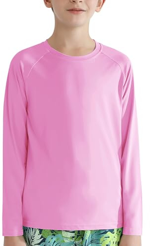 Valcatch Camisas de protección solar UPF 50+ para niños y niñas, camisetas de manga larga para natación, para niños, adolescentes, pesca, senderismo, secado rápido, atlético, rendimiento, camiseta
