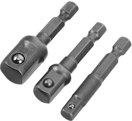 Ciieeo 3pcs Electric Sleeve Adapter Impact Socket Driver Bit Shank for Power Tools Nut Adapter Chuck Driver Wrench Extender Tool