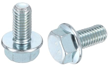 sourcing map Sechskantschrauben, M8-1,25 x 16 mm, metrischer Flansch, Vollgewinde, DIN 6921, Flanschschrauben, Sechskantschrauben, Karbonstahl, verzinkt, Blau/Weiß, 25 Stück