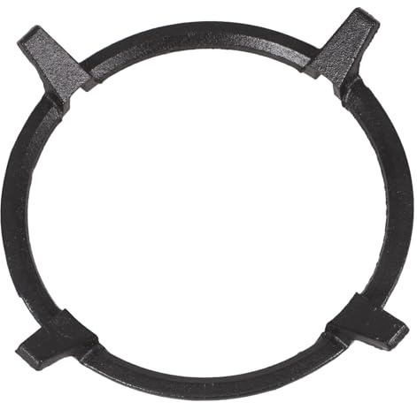 Soporte Fundido Hierro Antideslizante para Wok para Cocina | Apto para Gas, Rejilla para Quemadores, Accesorio Metálico Negro, Interior 6,3 Pulgadas y Exterior 6,97 Pulgadas