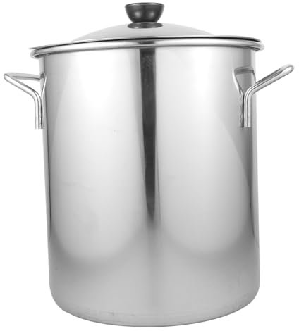 Amosfun Stainless Steel Stockpot Lid 22cm, Multipurpose Soup Pot Handles, Thick 2.0mm Sturdy Kitchen Cooking Pot Suitable for Soup and Rice Cooking