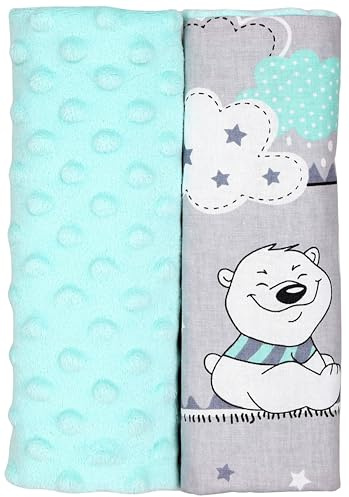TupTam Kinder Auto Gurtschutz Gurtschoner 2er Pack, Farbe: Bärchen/Mint