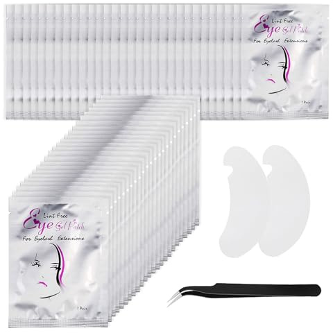 Augenpads Wimpernverlängerung, 150 Paar Wimpernverlängerung Pads mit Pinzette, Gel Eye Patches für Wimpernverlängerung und Tönung, Für Salon und Heimgebrauch