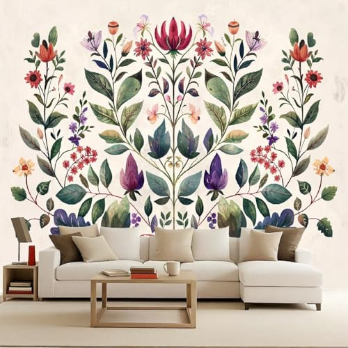 Generico 3D Carta da parati panoramica Fiori 250x175 cm Fotomurali Piante decorazioni da parete per bambini, camera da letto, soggiorno, poster da parete XXL grande - Fiori d'epoca