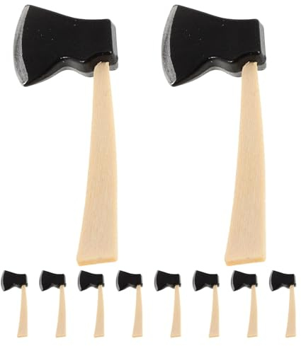 Toddmomy Lot de 10 haches de Jardin Miniatures Accessoires en Bois pour Maison de poupée à l'échelle 1/12 - Mini Hachoir pour la décoration de Petits Jardins d'intérieur
