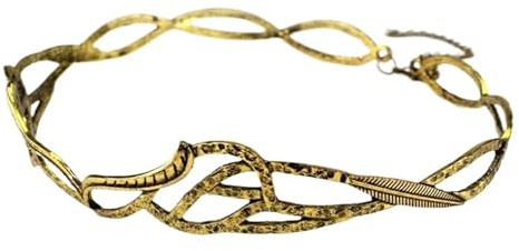 HYFEUOKF Elf Lord Crown-tocado de Cosplay, joyería ajustable Unisex, diadema de aleación, accesorios for el cabello, accesorios de regalo(Brown)