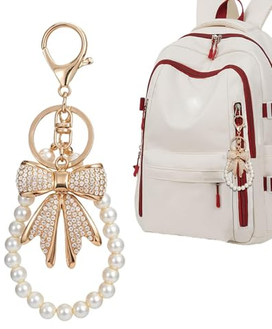 Breloques Charme,Décoration en Nœud Blanche Esthétique Élégante Mignonne | Breloques décoratives pour sacs à main,Pour Filles Sac à Dos Sac à Main Pochette Portefeuille Intérieur