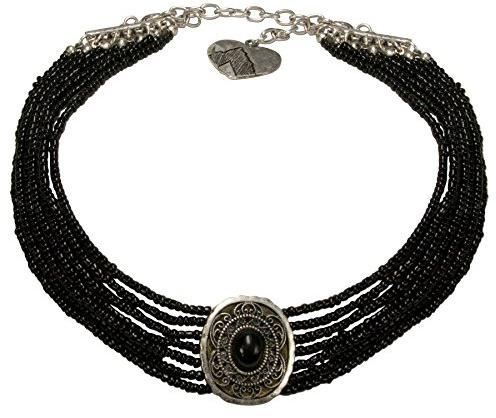 Alpenflüstern Trachten-Perlen-Kropfkette Josepha - Elegante Trachtenkette - nostalgischer Damen-Trachtenschmuck, Filigrane Dirndlkette in traditionellen Farben DHK185