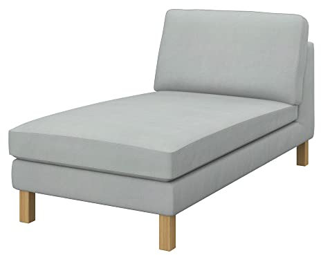 SOFERIA Überzug Kompatibel Mit Karlstad Freistehende Recamiere Sofasitzbezug Sitzkissenbezug Chaiselongue-Bezug Husse Kunstleder Lederoptik Wasserabweisend Pflegeleicht Antiallergisch Eco Leather Grau