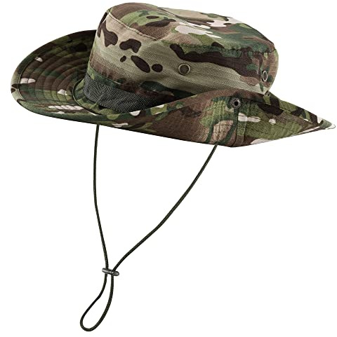Faletony Sonnenhut Damen Herren Fischerhut Sonnenhüte mit Kinnriemen UV-Schutz Buschhut Boonie Hat, Wasserdicht & Atmungsaktiv - Faltbarer Sonnenhut für Outdoor, Wandern, Camping, Angeln