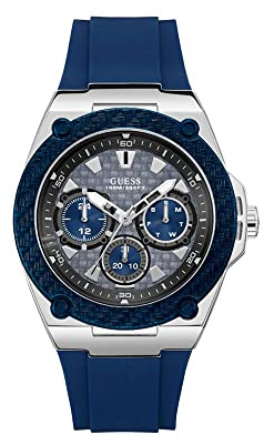 Guess herr Chronograph kvartsklocka med silikonarmband W1049G1